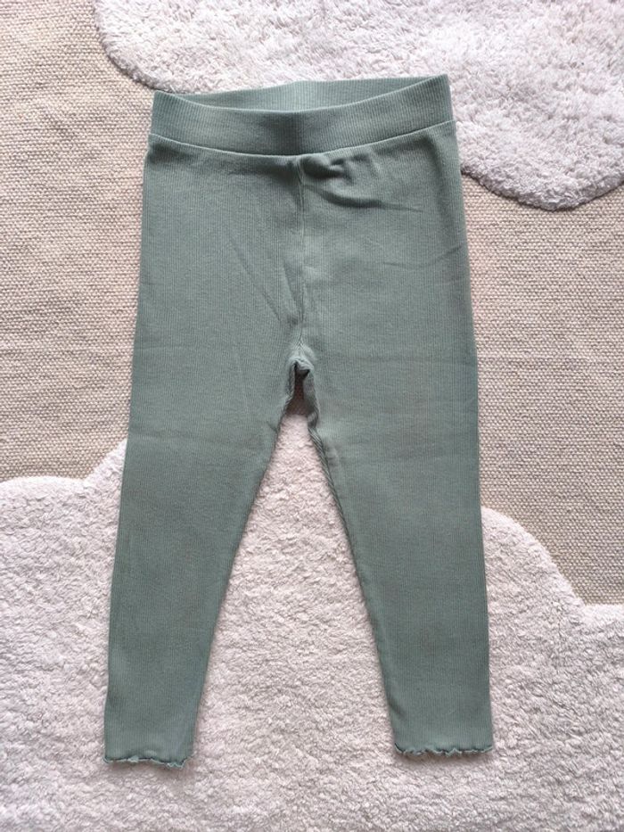 Legging côtelé / vert d'eau / Primark / taille 2-3 ans