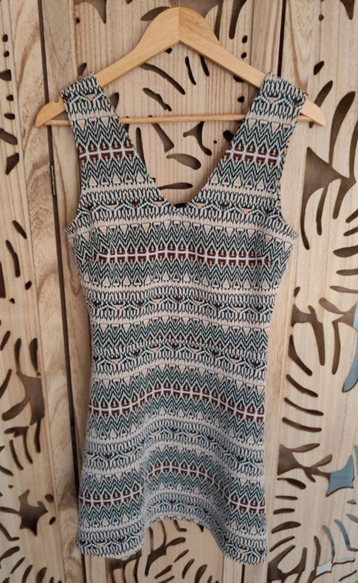 Robe trapèze imprimé ethnique Taille M Mango Casual - photo numéro 6