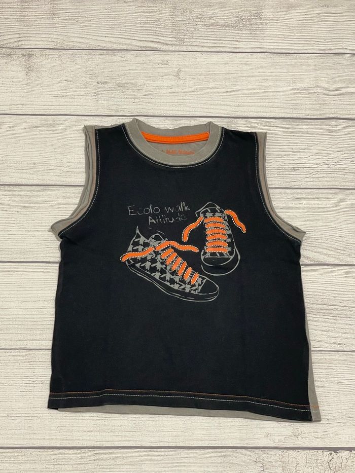 Sans marque - Débardeur - Noir,gris et orange - 3 ans - photo numéro 2