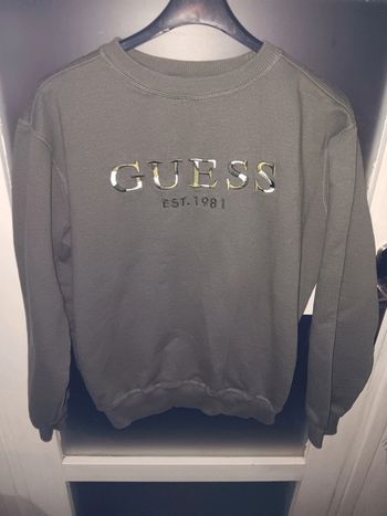Sweat Guess vert M logo holographique vintage