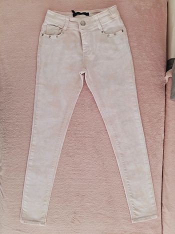 Pantalon skinny fit IKKS 10 ans tie and dye rose clair et blanc