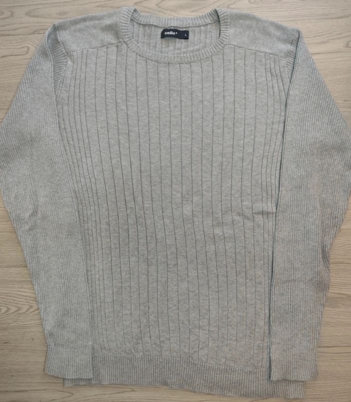 Pull gris homme Celio taille L 100%coton