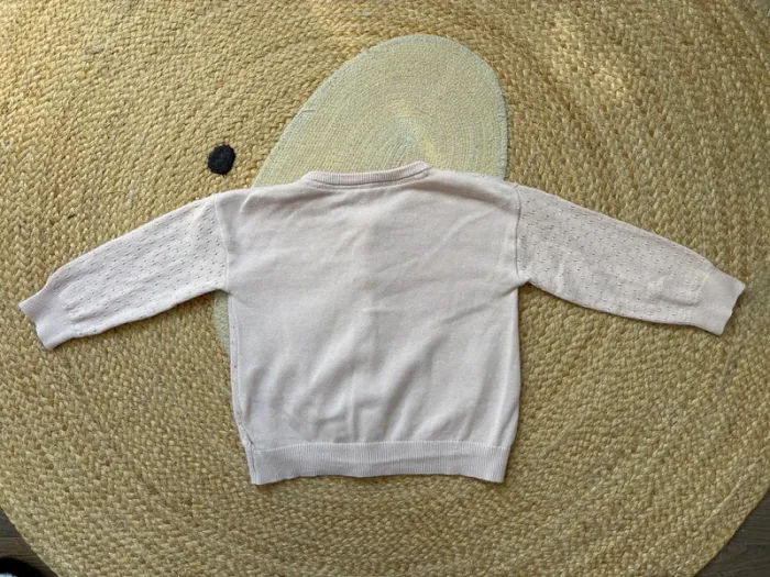 Gilet ajouré rose coton H&M 12 / 18 mois équivalent 24 mois 2 ans - photo numéro 3