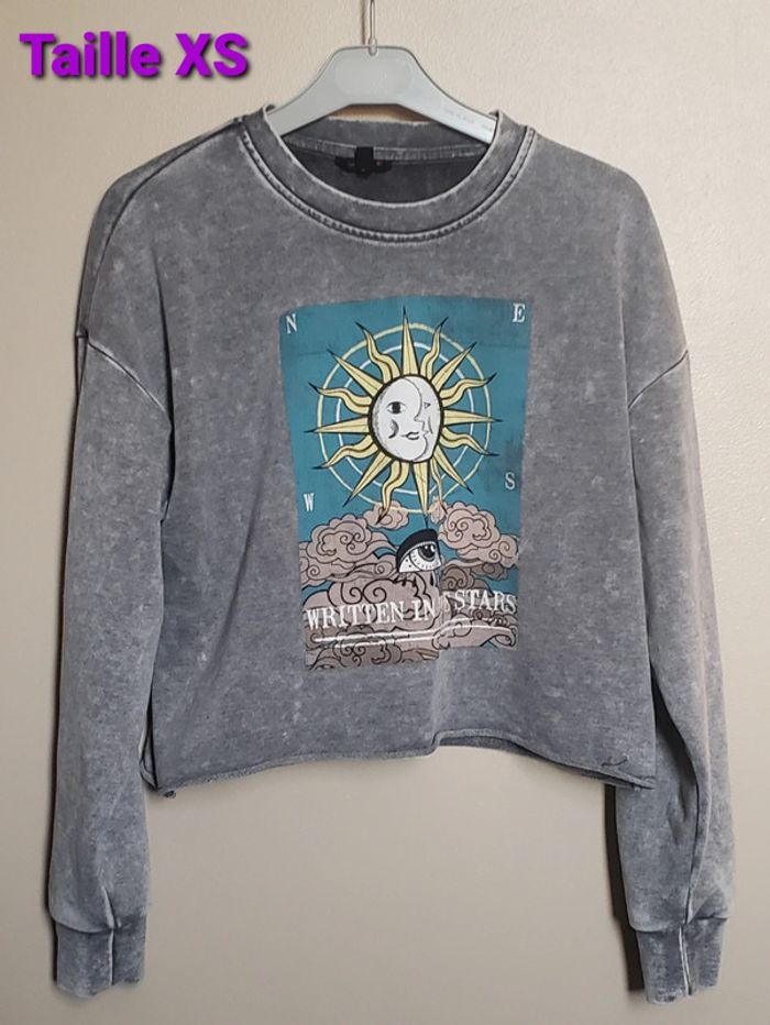 Sweat court gris taille XS