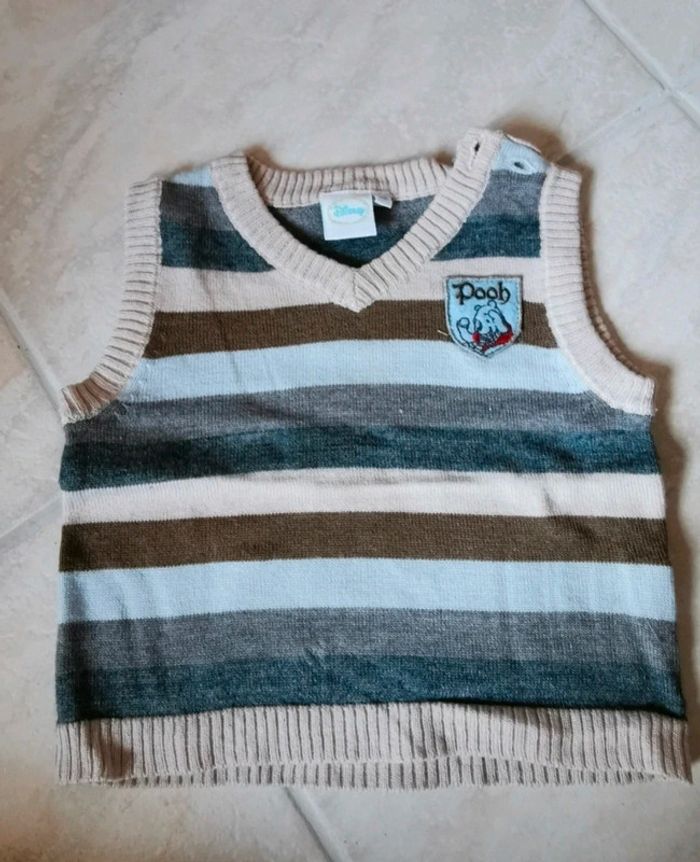 Pull sans manches chic bébé garçon 9 mois Winnie l'Ourson Noël