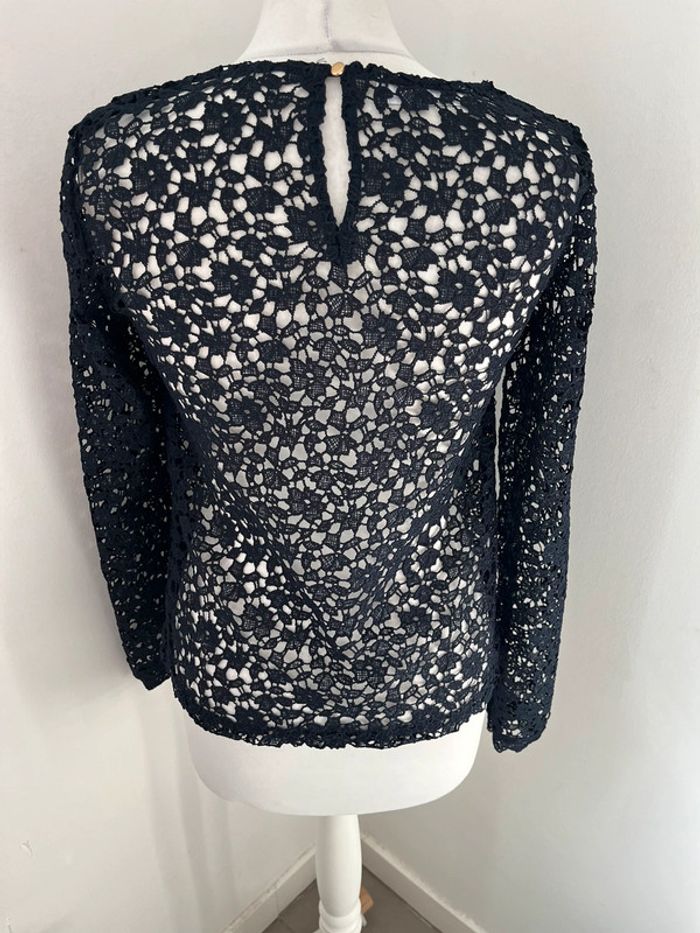 Blouse en dentelle marine Promod S - photo numéro 3