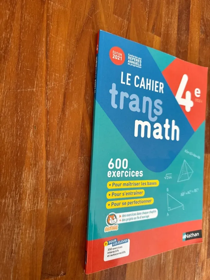 Livre le cahier de  trans math 4e - photo numéro 2