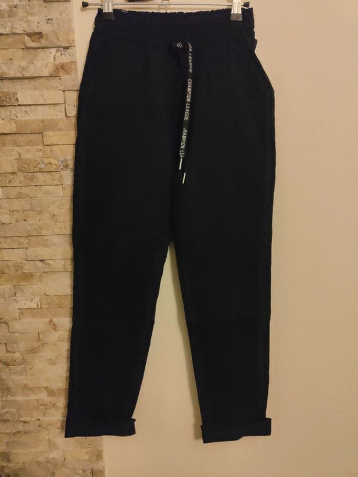 Pantalon élastique bleu marine - photo numéro 1