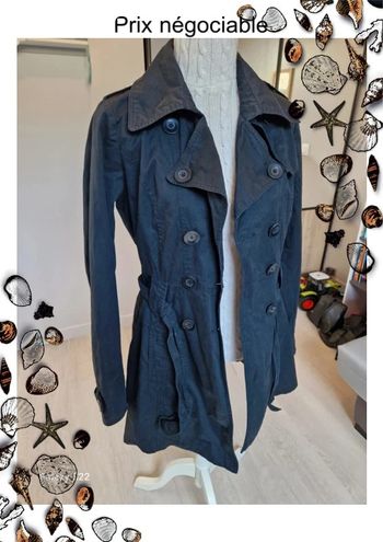 🌈 Veste / Trench femme noir "Villa Clothes" Taille M, Très bon état 🌈