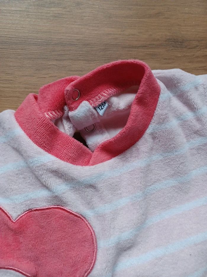 Pyjama à fleurs rose et blanc - photo numéro 2