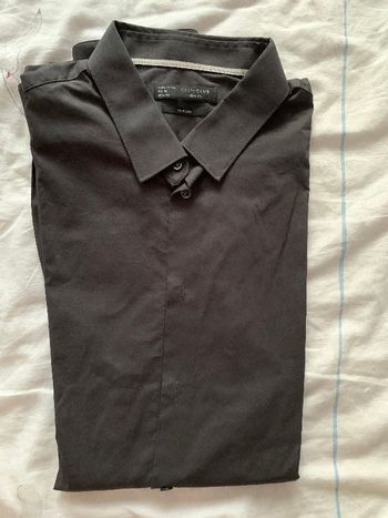 chemise noire homme slim fit célio