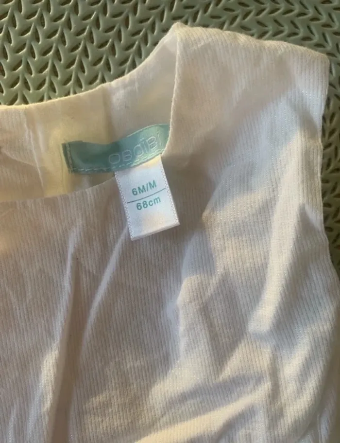 Robe blanche chic bi-matiere baptême / mariage / cérémonie - 6 mois - obaibi - photo numéro 4