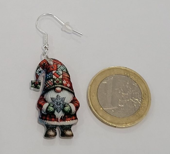 BOUCLES D'OREILLES GNOME NOEL ! NEUVE ! MODELE 4 - photo numéro 3