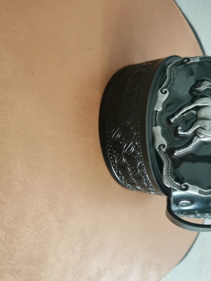 Ceinture de cowboy country cheval noir - photo numéro 3