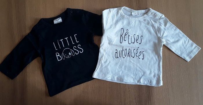 Lot de 2 T-shirt manches longues - 3 mois