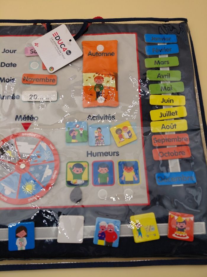 Calendrier éducatif en tissu Neuf Jeux Éducatif - photo numéro 3