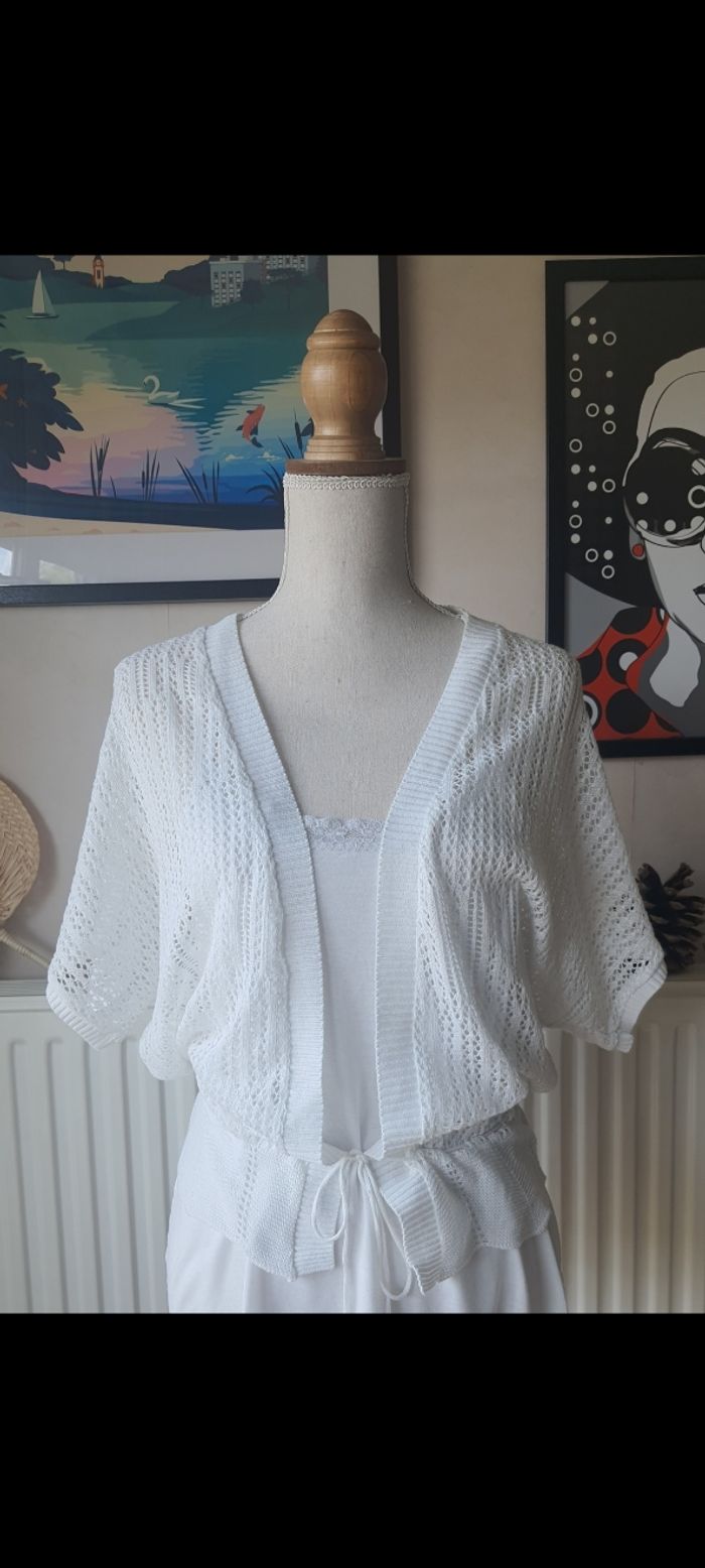 Gilet/cardigan Mango, blanc, taille unique - photo numéro 2