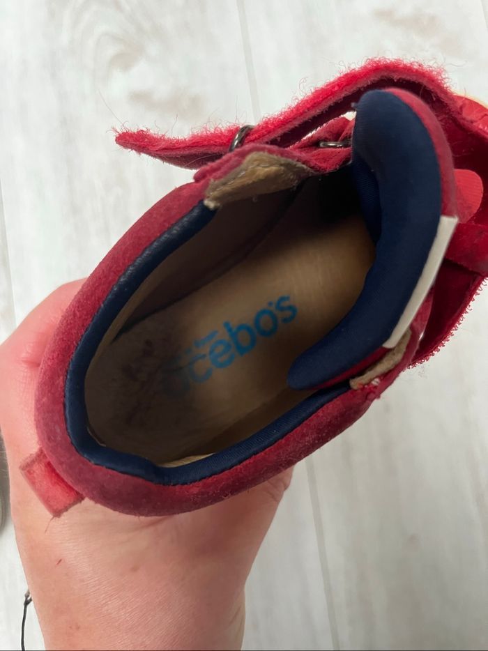 Baskets montantes à scratch rouges à motifs  taille 26  Acebo’s Cuir et daim - photo numéro 8