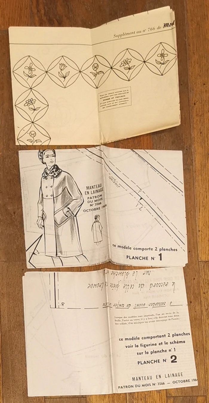 Rare complet magazine mode et travaux 1964 patrons et suppléments vintage - photo numéro 3