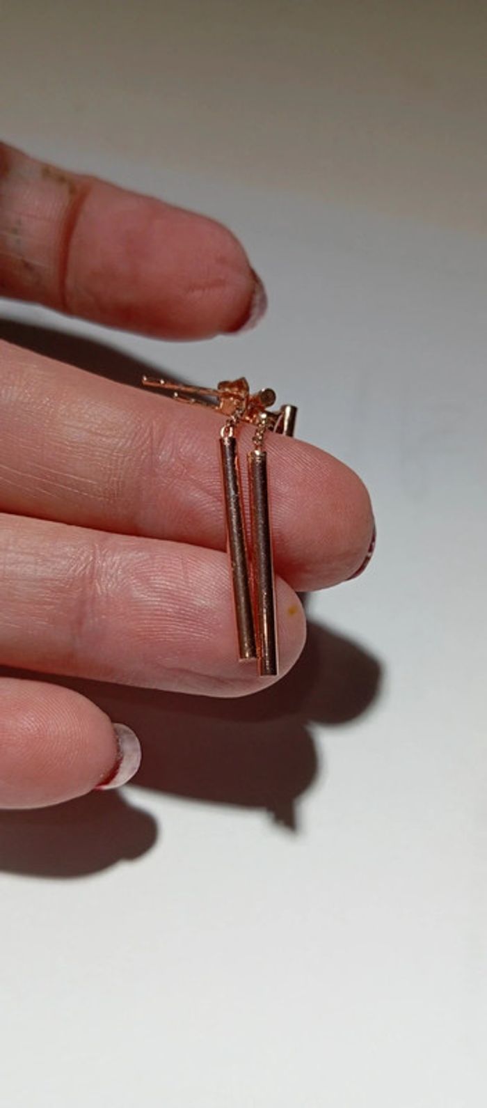 Boucles d'oreilles rose doré - photo numéro 4