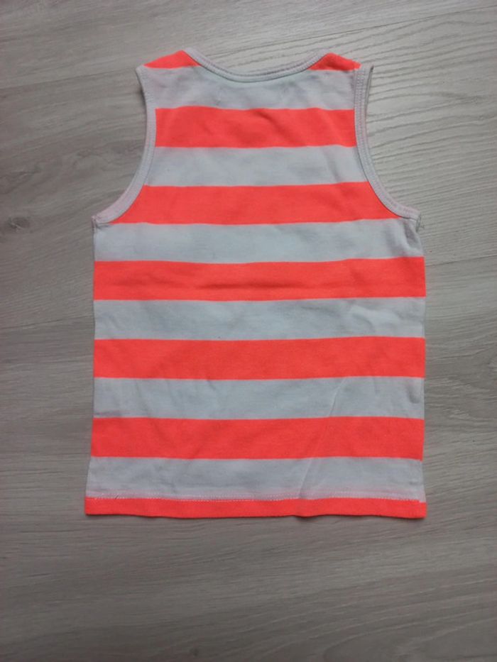 Débardeur 18mois orange fluo et blanc Gémo - photo numéro 2