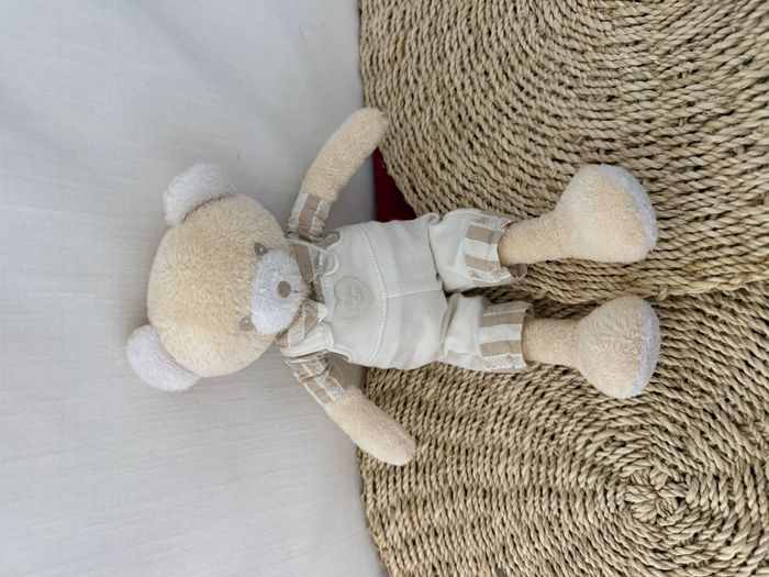 Doudou ours Tartine et Chocolat blanc beige salopette - photo numéro 4