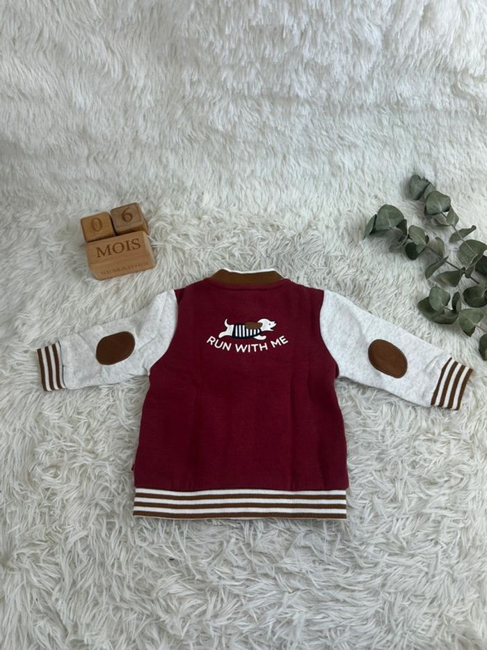 Veste Teddy Obaibi taille 6 mois coloris bordeaux - photo numéro 6