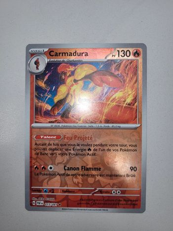 Vends carte pokemon carmadura 015/091 destinée de paldea