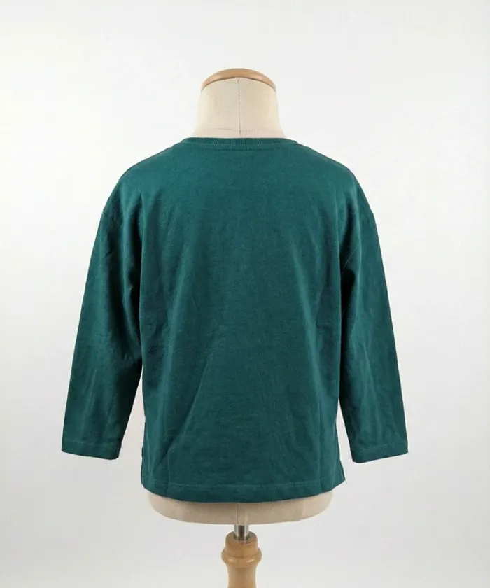 T-shirt manches longues Kiabi Vert Canard - 3 Ans - Coton Bio - photo numéro 2