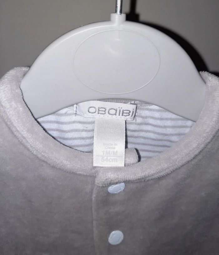 Gilet gris obaibi taille 1 mois - photo numéro 2