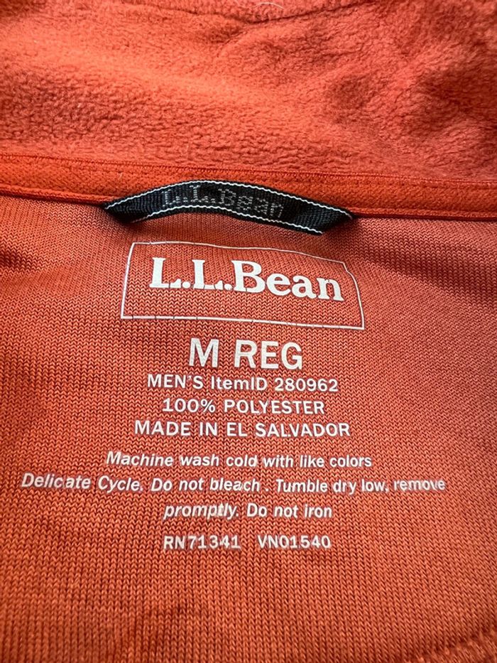 L.L. Bean Pull Polaire Zippé Col Montant Orange – Taille M - photo numéro 8