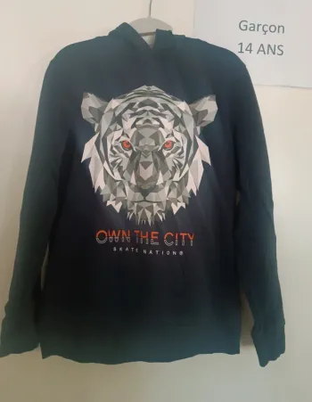 Sweat tête de tigre C&A 14 ans