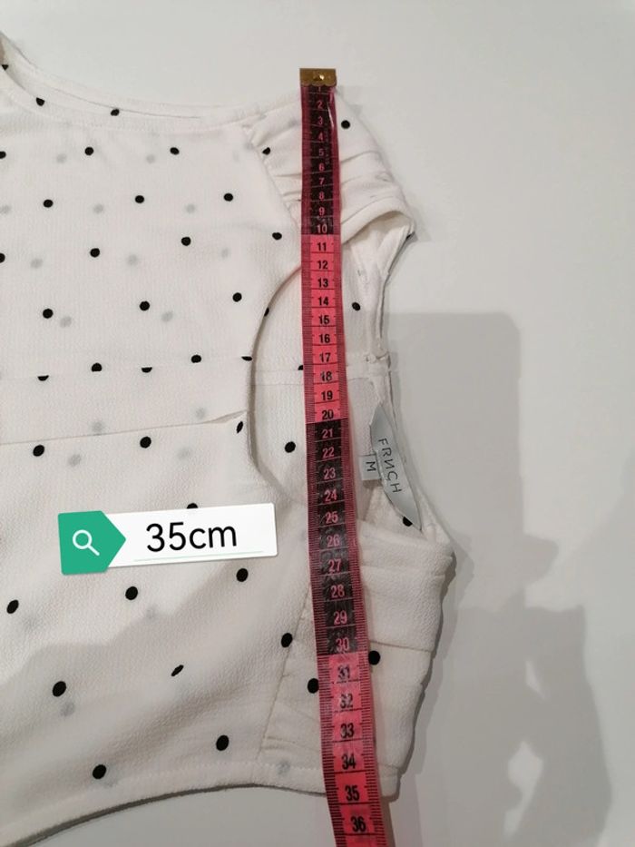 Haut Frnch M blanc à pois noir - photo numéro 9