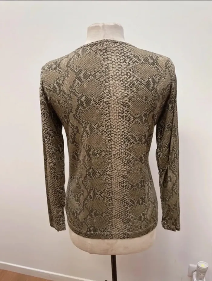 Superbe Blouse fluide lézard serpent Vintage Alain Manoukian 🌸 M L 38 40 - photo numéro 4