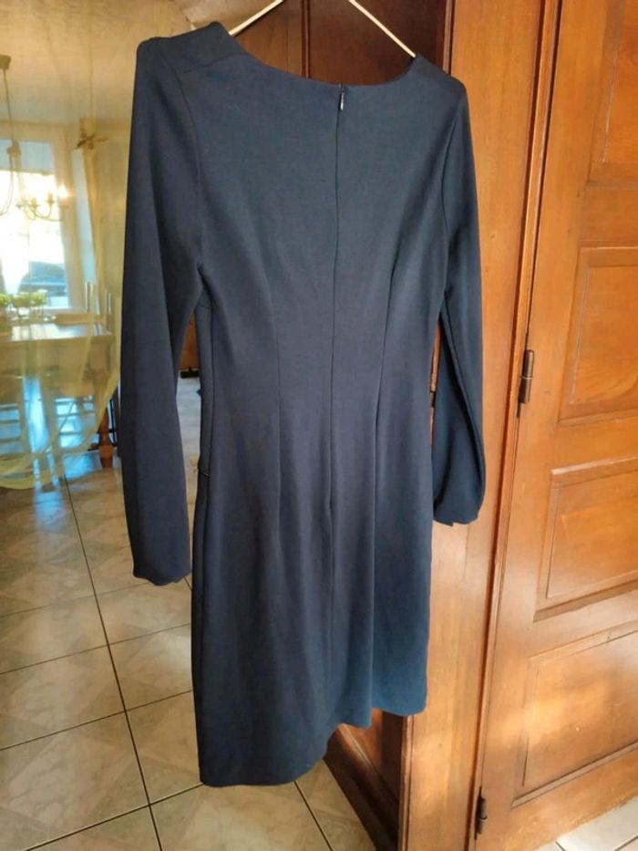 Robe droite bleue foncé col rond viscose S/36 - photo numéro 6