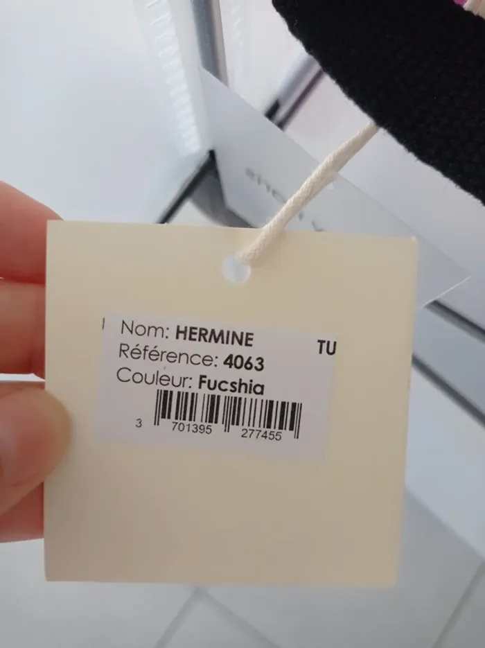 Magnifique sac Hermine fushia rose en croûte de cuir italien neuf avec étiquette Cherry Paris - photo numéro 4