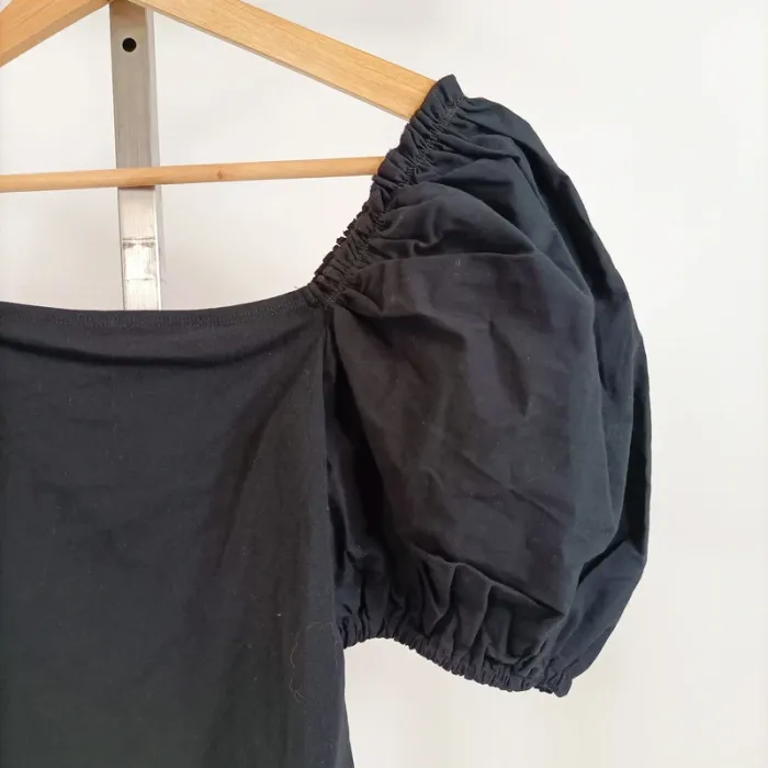 Top noir à manches ballon – Topshop – Taille 38 (M) A672 - photo numéro 2