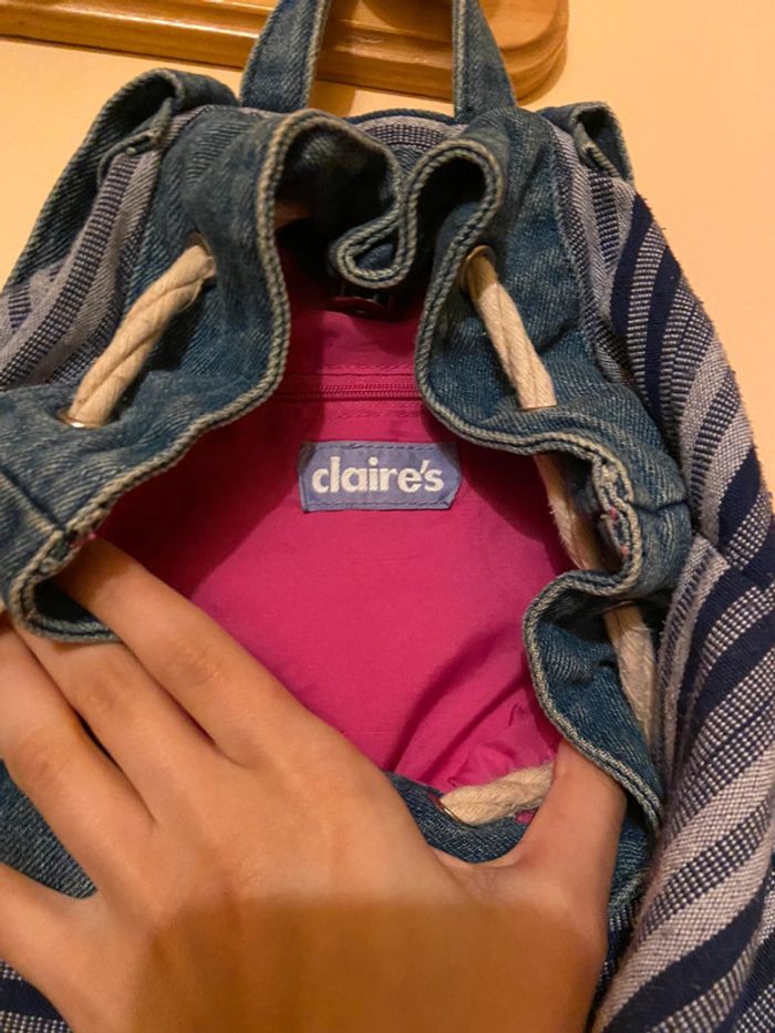 Petit sac à dos enfant en tissu jean - photo numéro 4