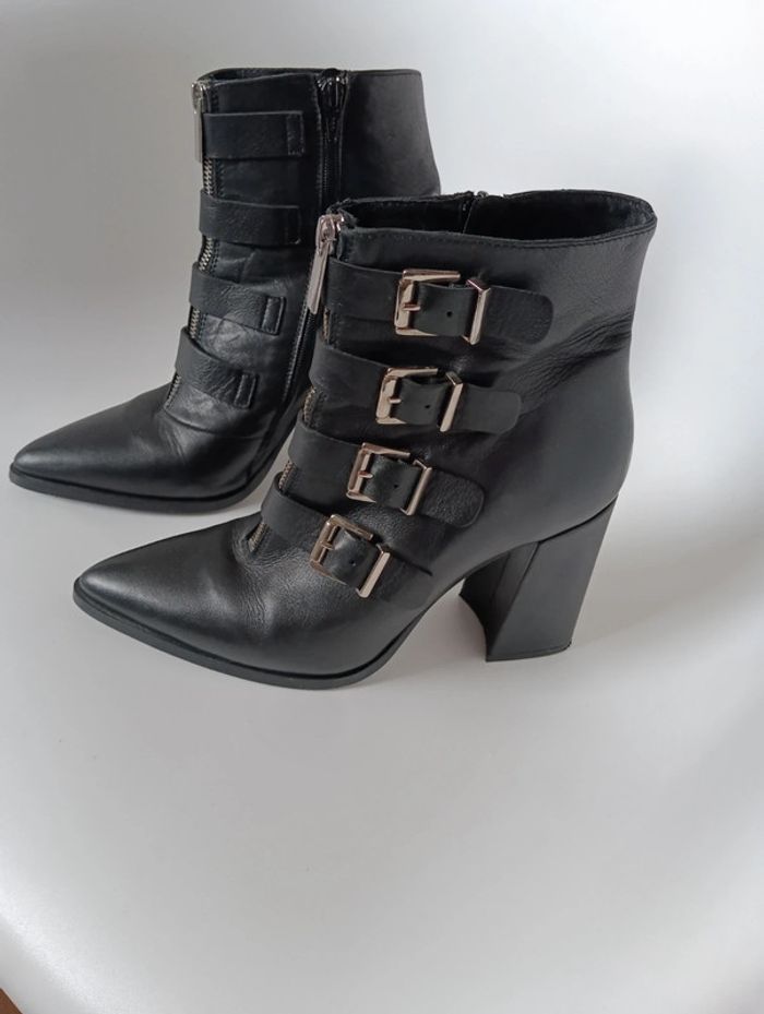 Bottines en cuir à talons Sacha premium taille 40 - photo numéro 7