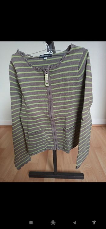 Gilet a rayures marron vert