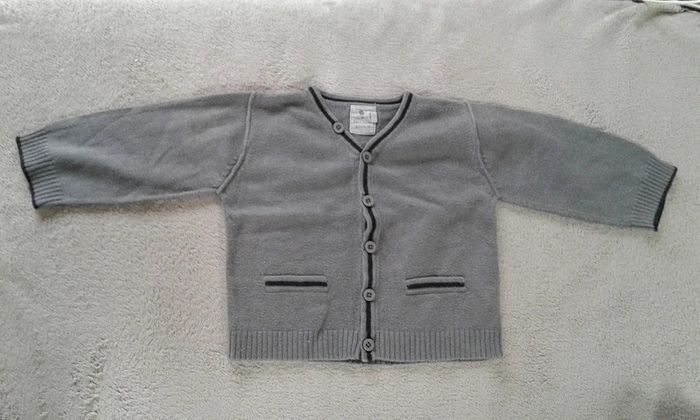 Gilet gris garçon 6mois Grain de blé