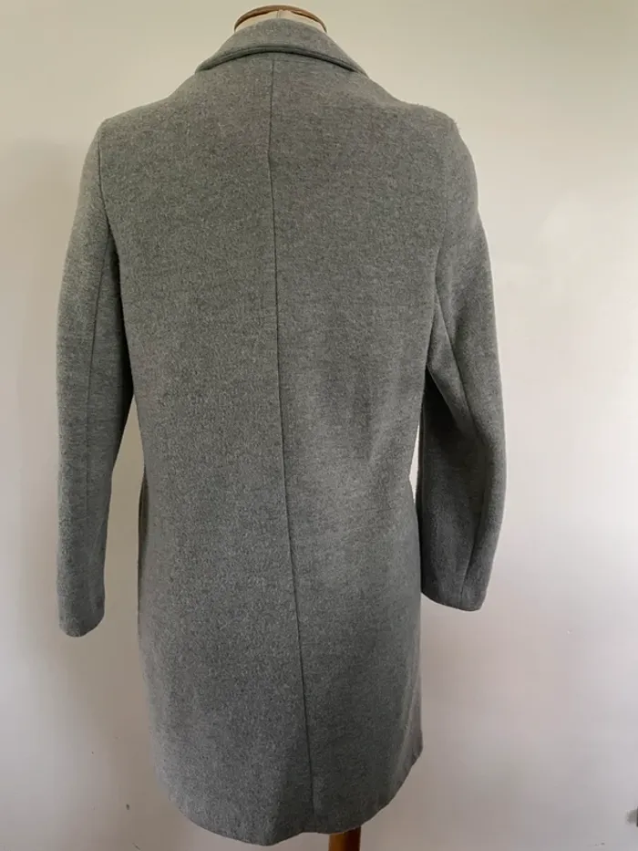 Manteau gris long 40 style feutre - photo numéro 2
