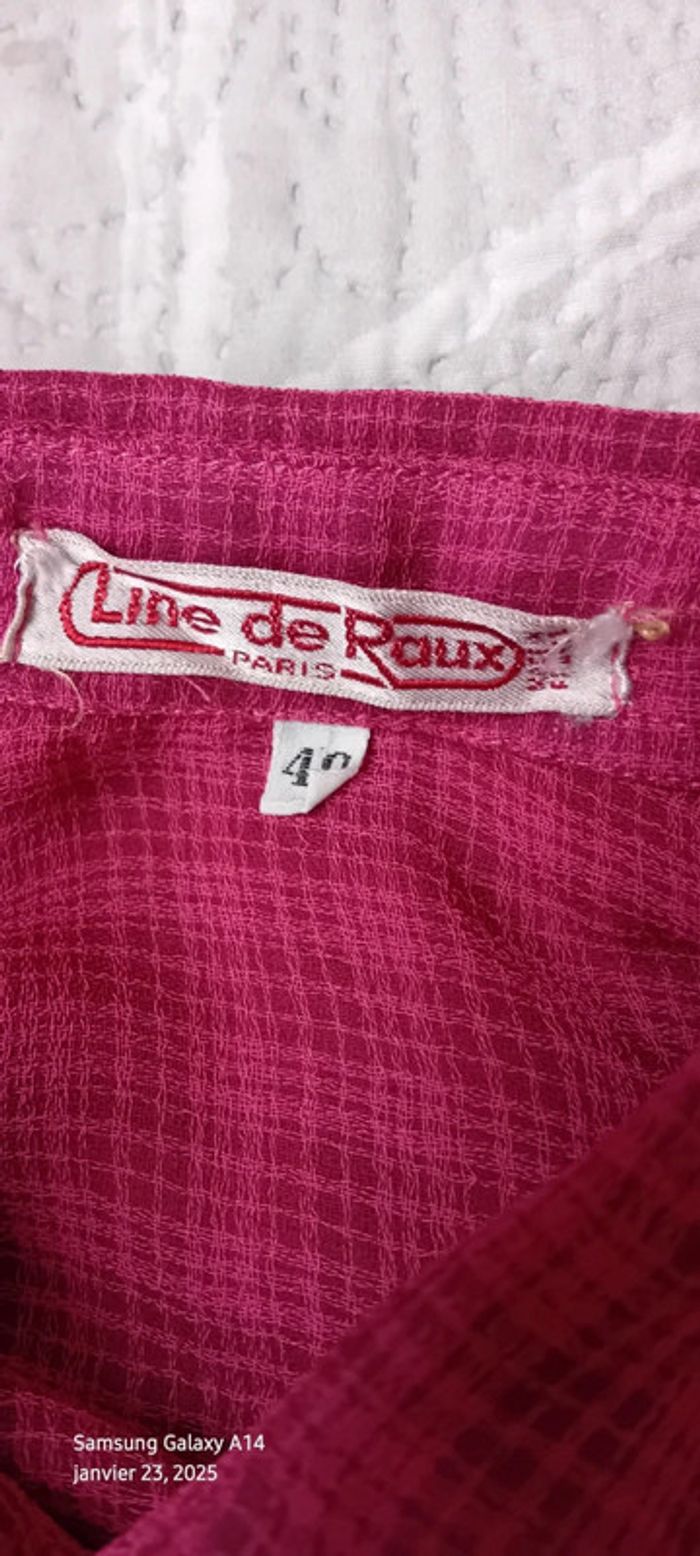 Chemise légère vintage motif carreaux avec poches fuschia femme 40 Line de Raux Paris - photo numéro 14