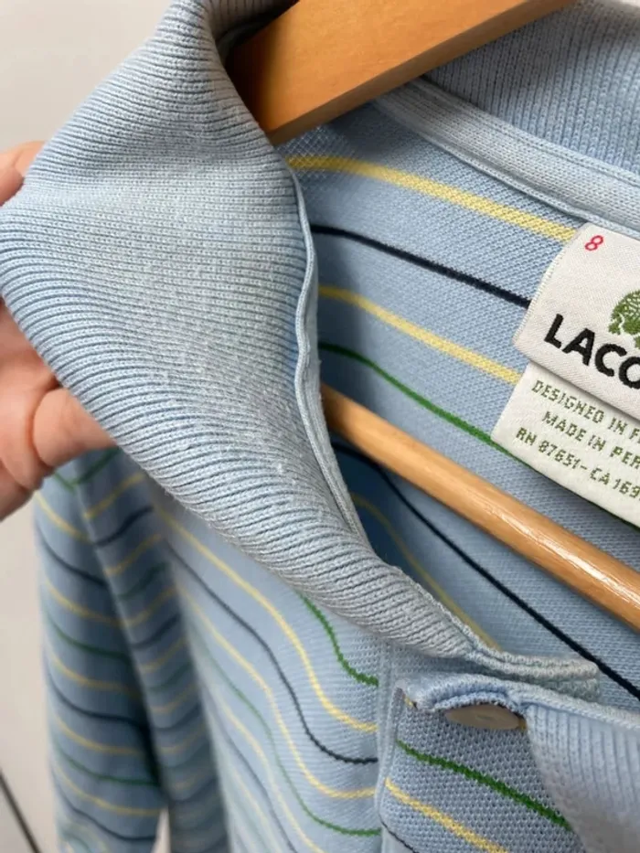 Lacoste striped polo Mens size 8 - photo numéro 11