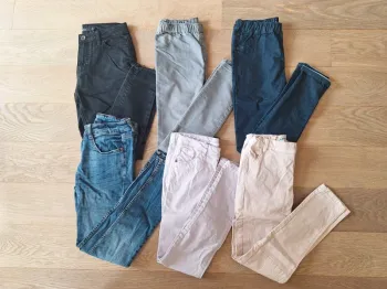 Lot 6 jeans pantalons enfant fille 12 ans