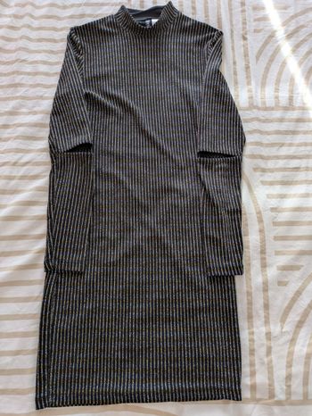 Robe Moulante H&M Divided - Col Montant Rayures Lurex