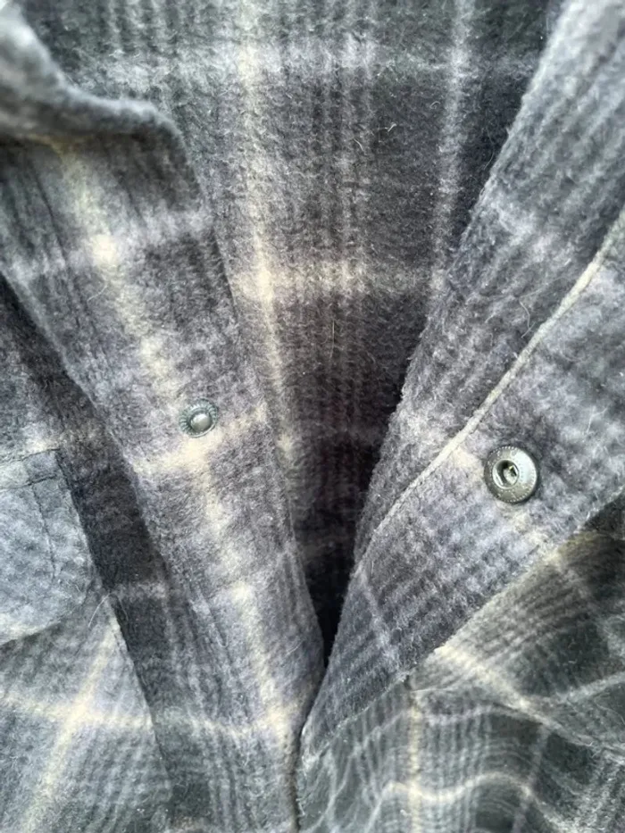 O'Neill Lumberjack Flannel Plaid Polaire shirt chemise grey Mens XL - photo numéro 9