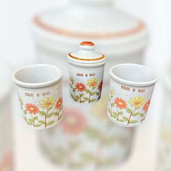 Trio de pots à épices vintage en grès Bergère de France