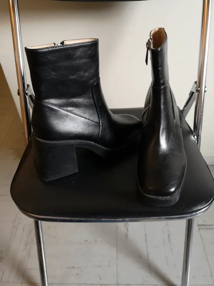 Chaussure noir en pointure 38 petit talon - photo numéro 3