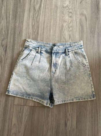 Short en jean denim bleu clair délavé Vintage T38/40 M/L